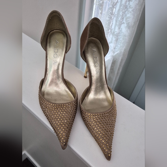 Gold Sparkle Aldo Heels - Picture 6 of 8